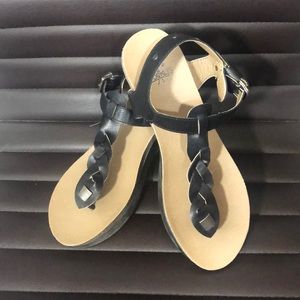 Corkys black wedge sandals